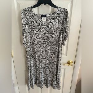 Green and white dress